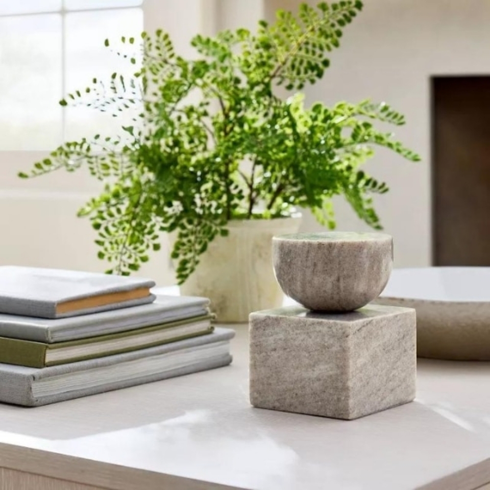 Threshold Studio Mcgee Modern Taupe Gray Stone Accent Object Geometric